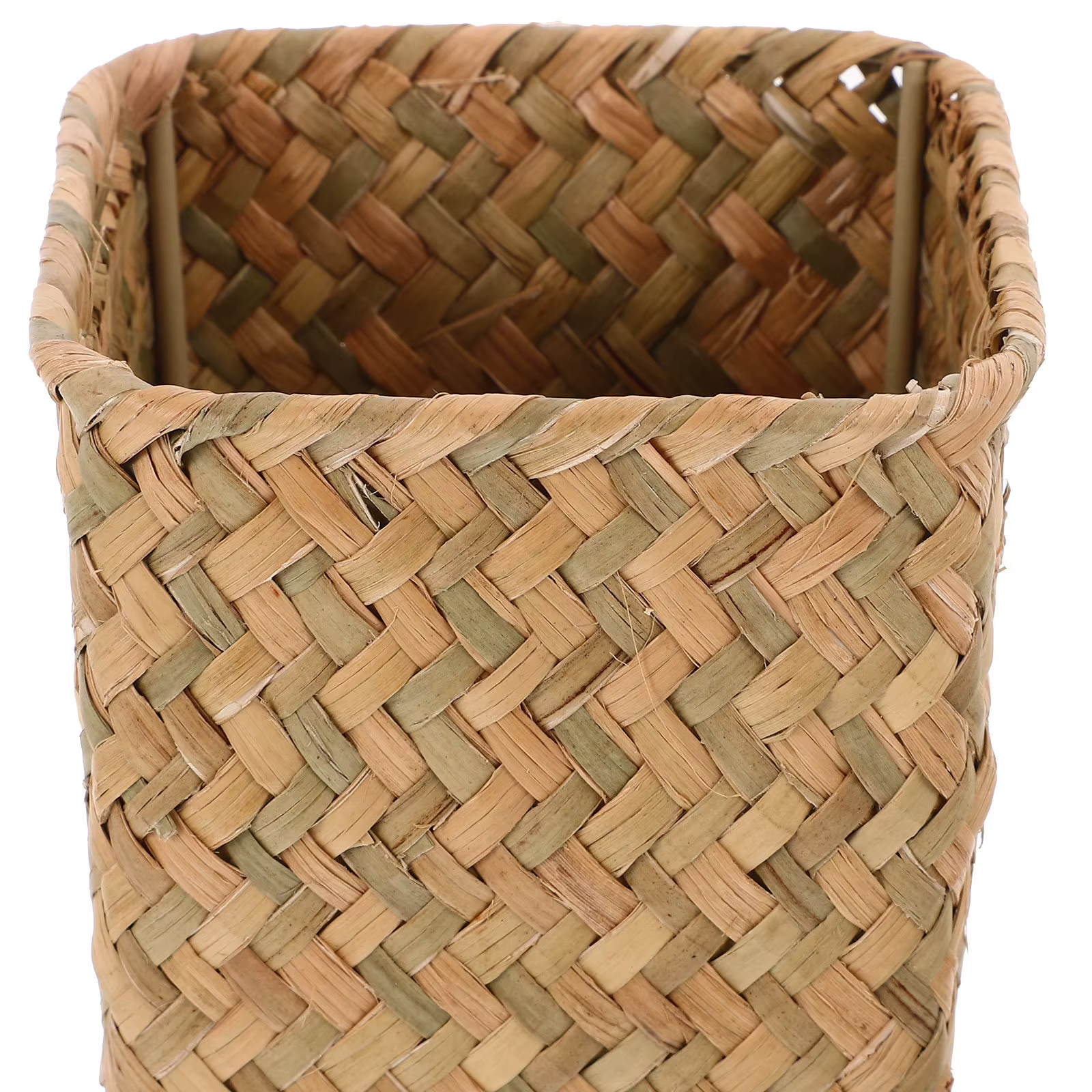 Vase à fleurs en paille tressée