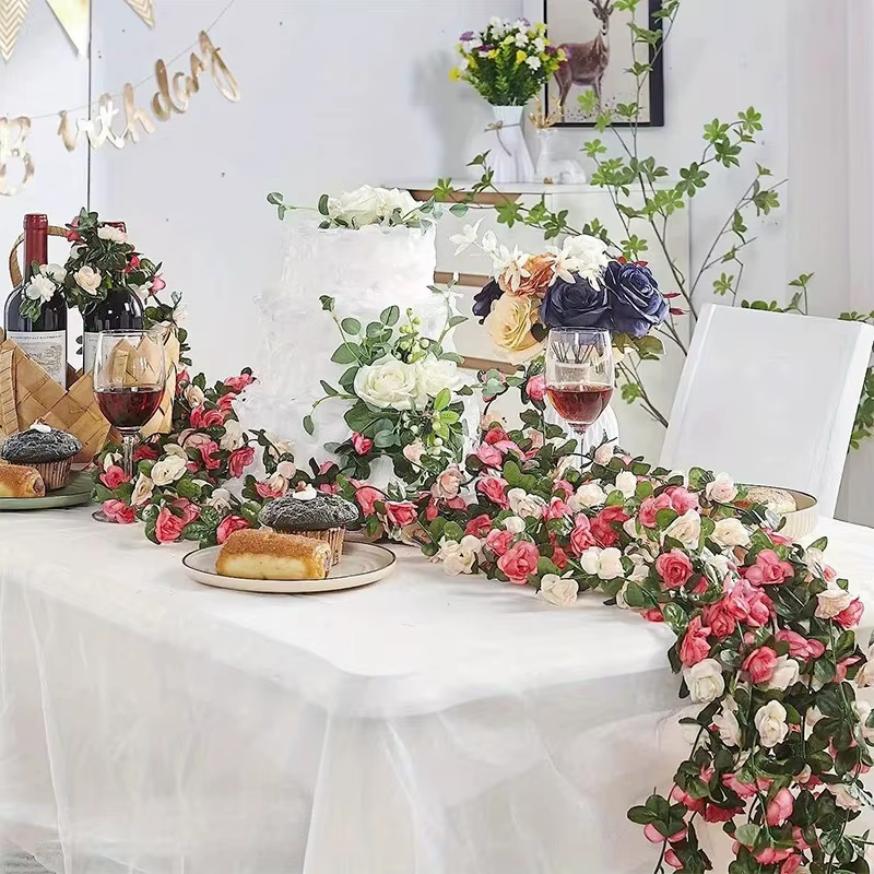 2, 3 m de fleurs artificielles en rose pour la décoration de mariage