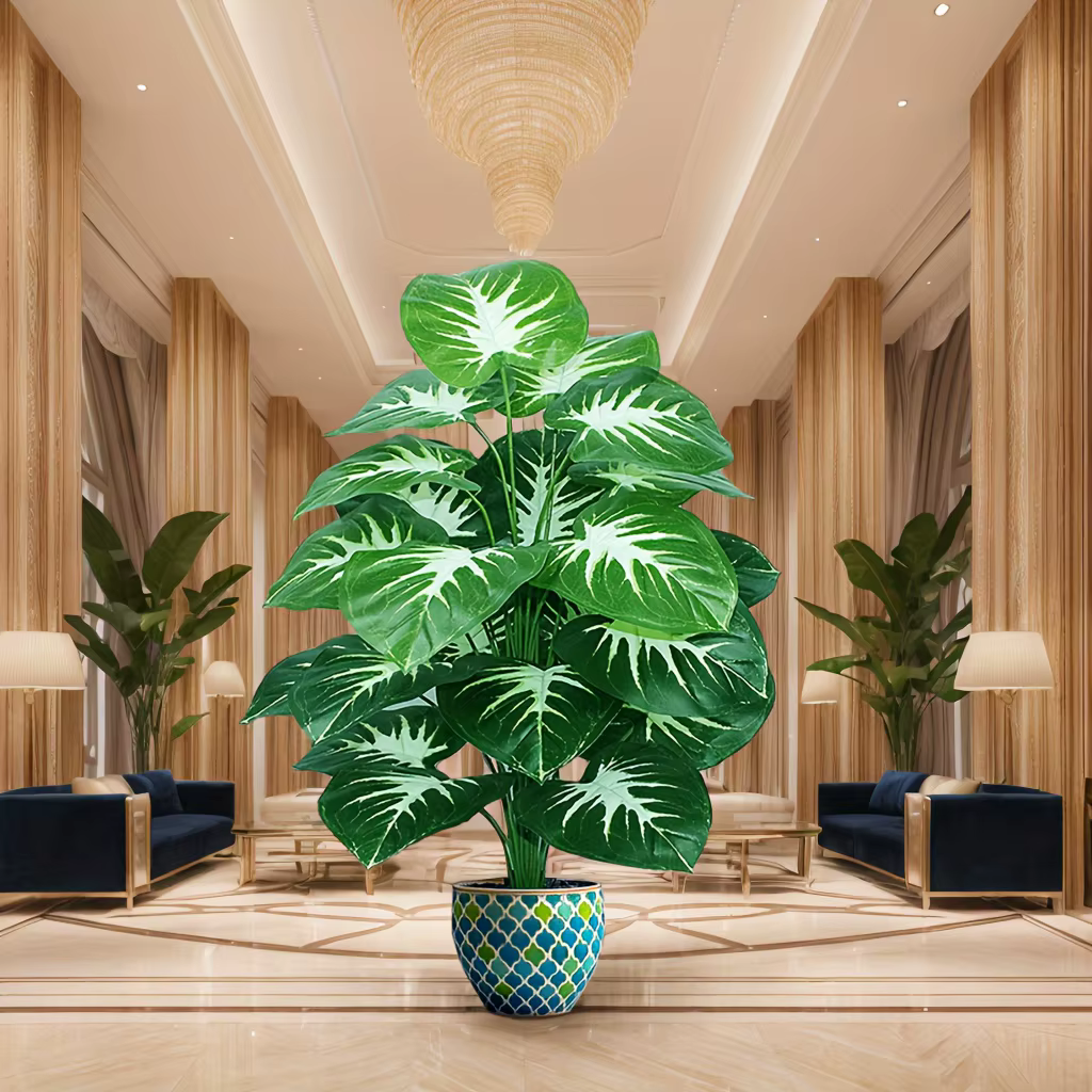 Une plante d'extérieur artificielle avec 18 grandes feuilles
