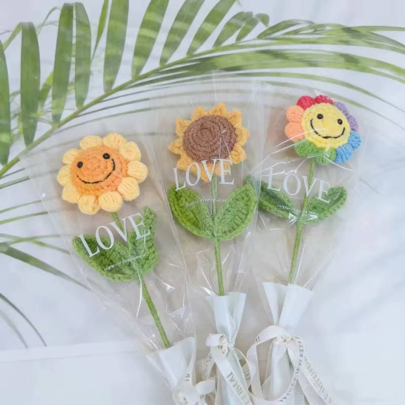 Bouquet de tournesols au crochet