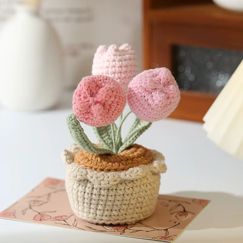 Crochet tulipes fleurs tricotées belle fausses