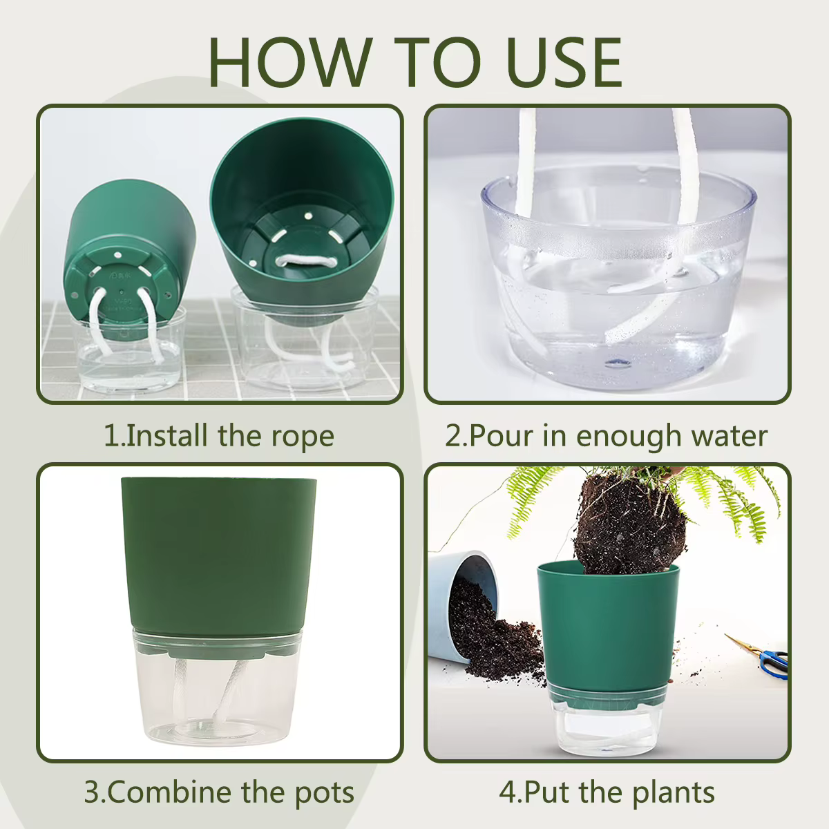 Pot de Fleurs Hydroponique à Auto-Arrosage