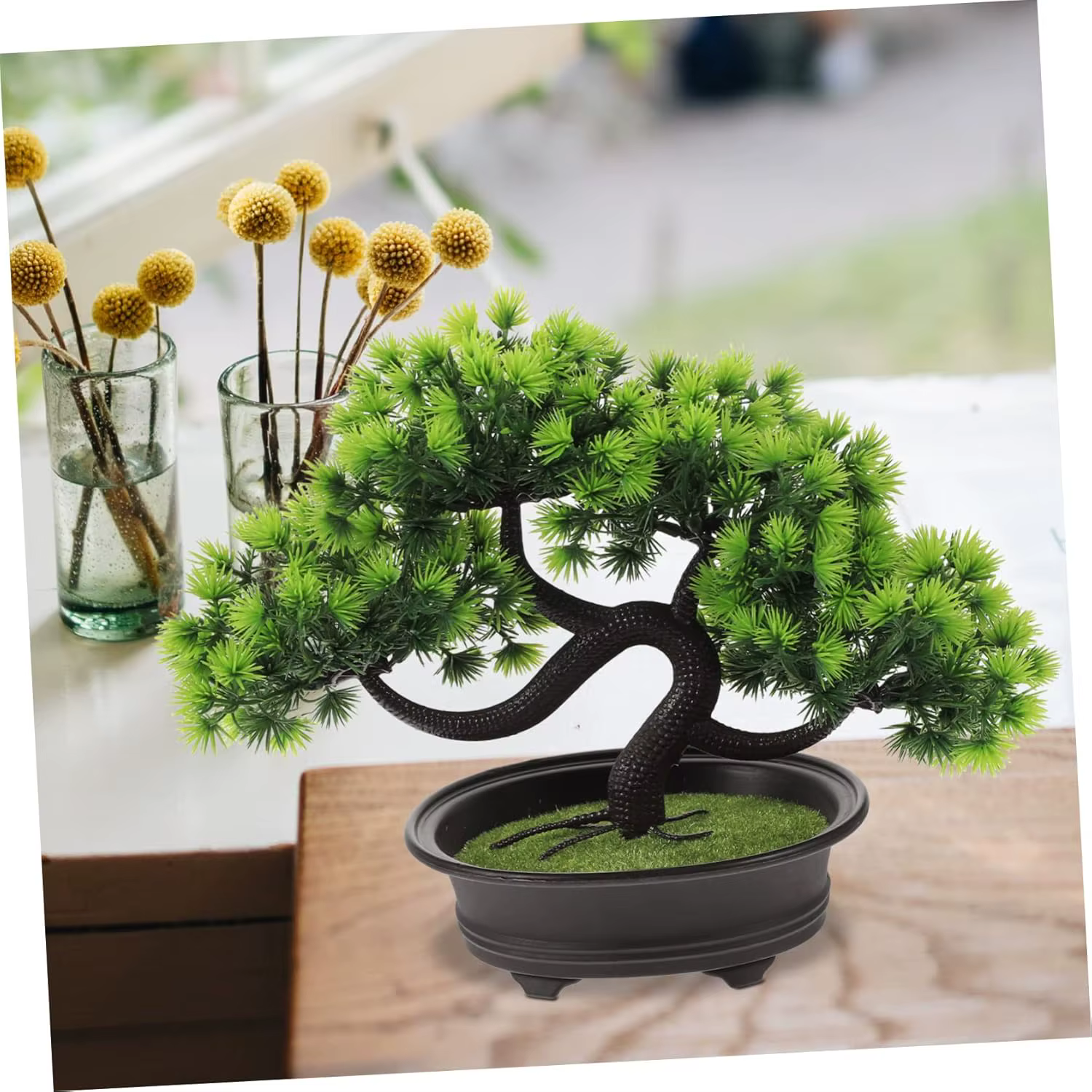Welcome Pine Artificial Bonsai Juniper Tree Potted False Plant Ornaments Pots for Indoor