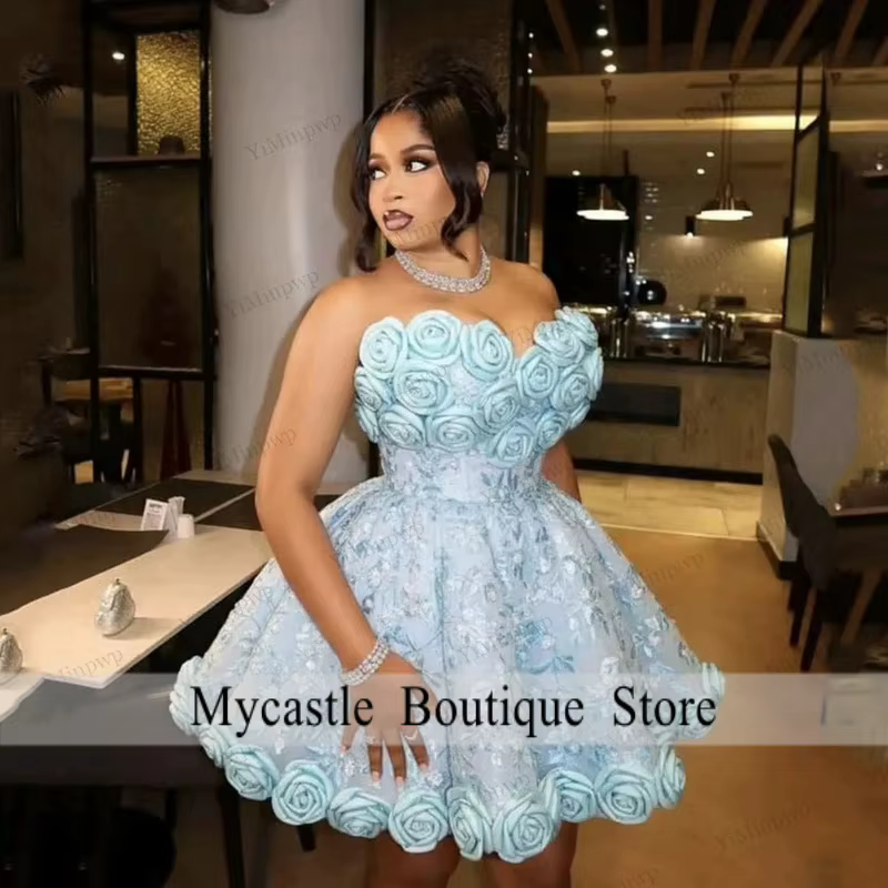 Robes de bal courtes à fleurs, style princesse, pour Quinceañera, anniversaire, soirée de remise de diplôme, cocktail, personnalisables