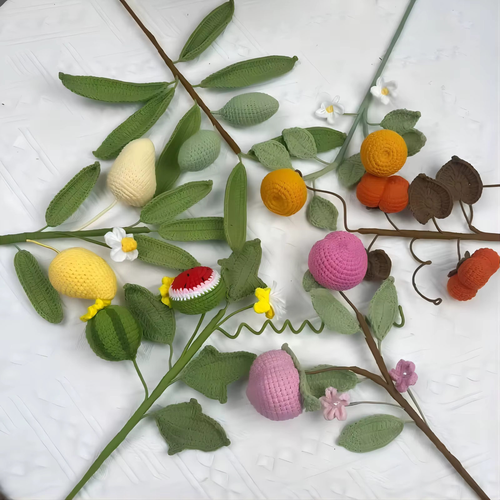 Bouquet de fleurs artificielles faites main au crochet