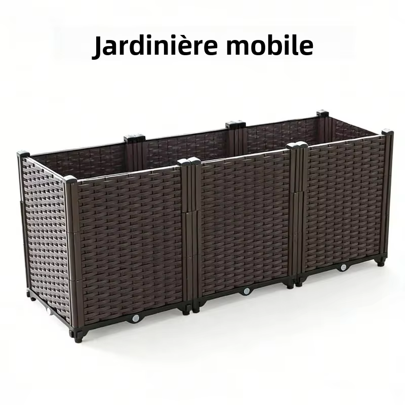 Grande boîte de jardinière à 3 niveaux 120x40x52cm