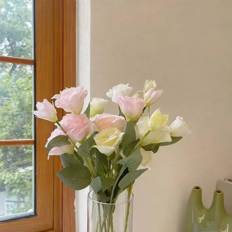 1 pièces 70 cm fleur artificielle en gros Trigeminal Eustoma