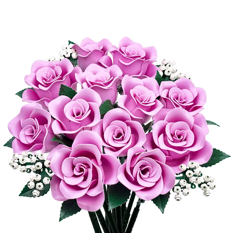 Bouquet de construction de roses roses