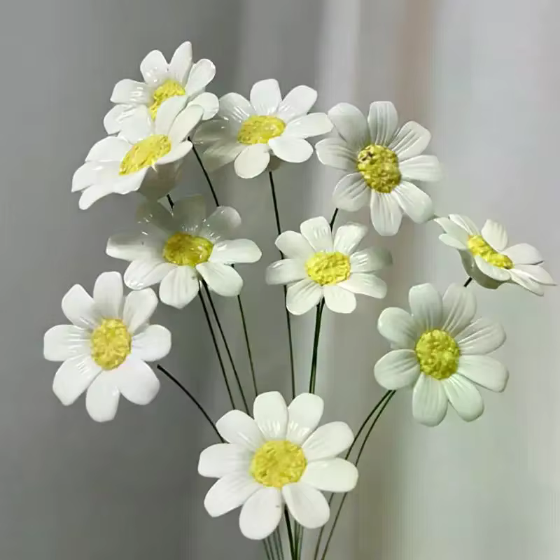 6/8/10 pièces de fleurs de marguerite en céramique