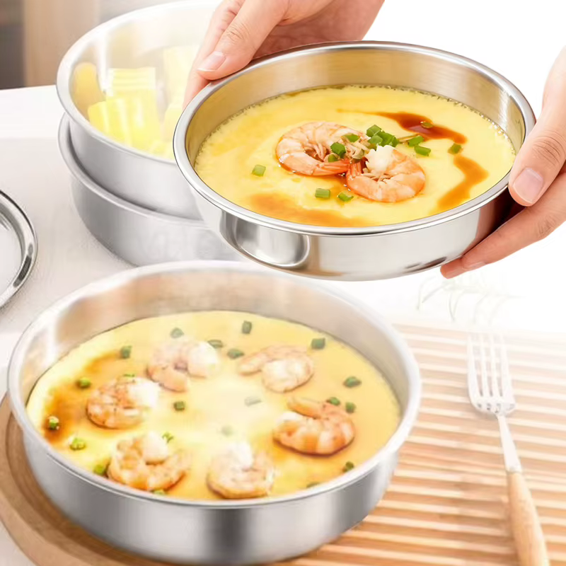 Bol à salade, dessert, soupe, récipient alimentaire, bol à riz et nouilles, bol à œufs vapeur en acier inoxydable avec couvercle, vaisselle de cuisine, fruits