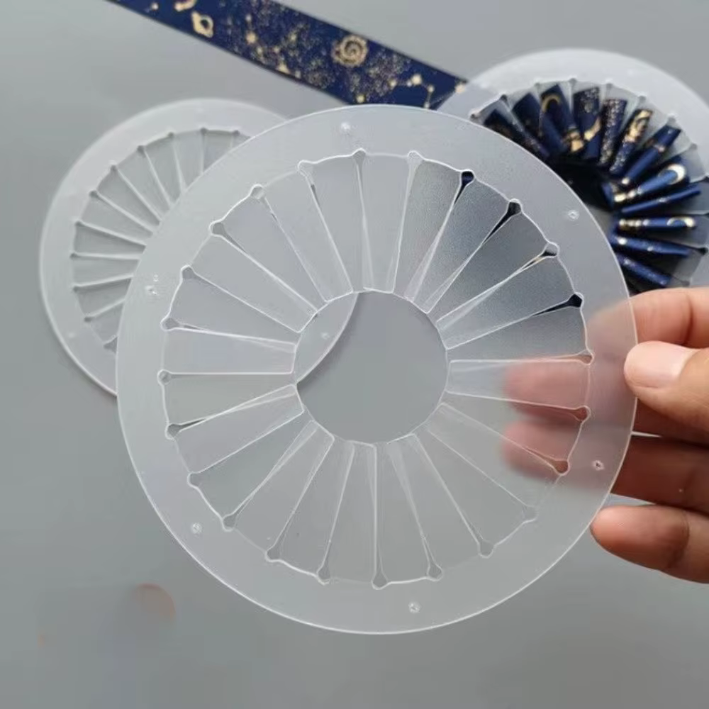 Outil de fabrication de rosettes en ruban transparent DIY de 9 cm, 12 cm, 15 cm, pour figurines de table et fleurs en ruban