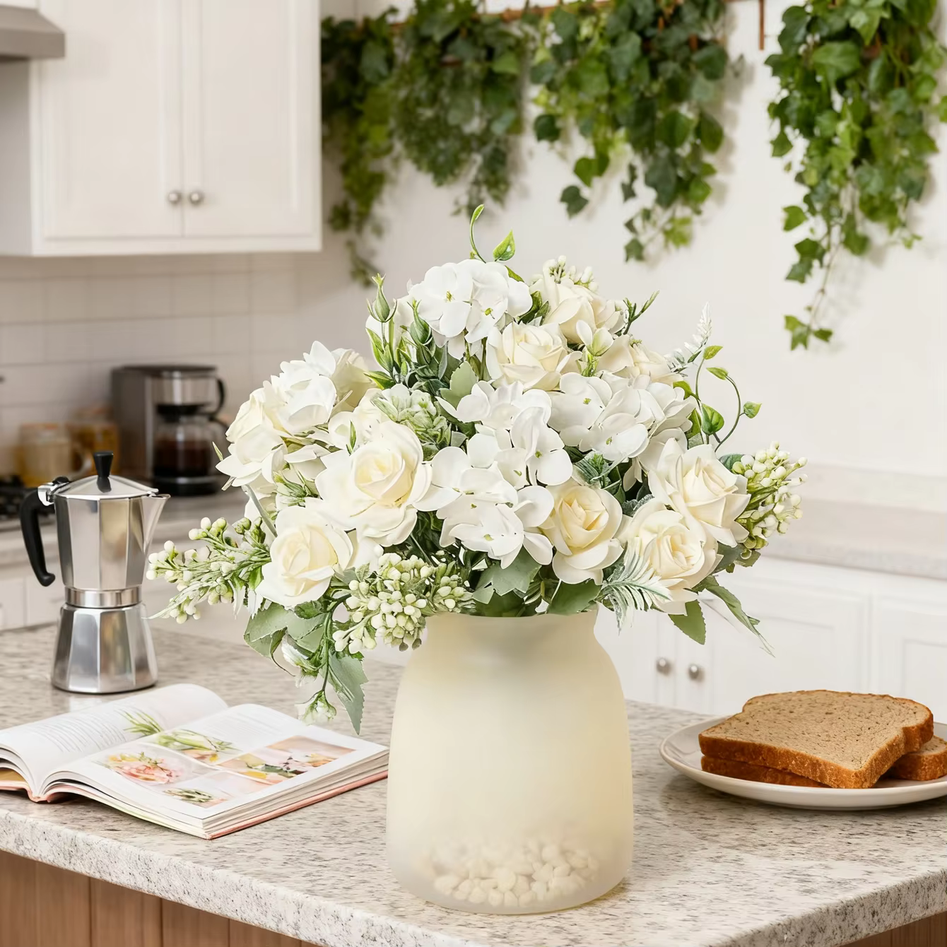 Fleurs Artificielles en Soie Gardenia Hortensia pour Bouquet de Mariage, Décoration de Table, Vase, Guirlande de Fête, Cadeaux DIY, Accessoires Décoratifs