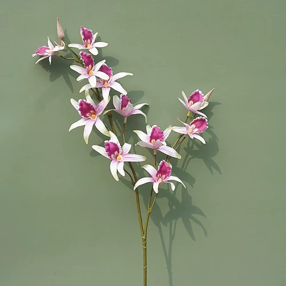 2 Branches d'Orchidées Artificielles Dendrobium Réalistes