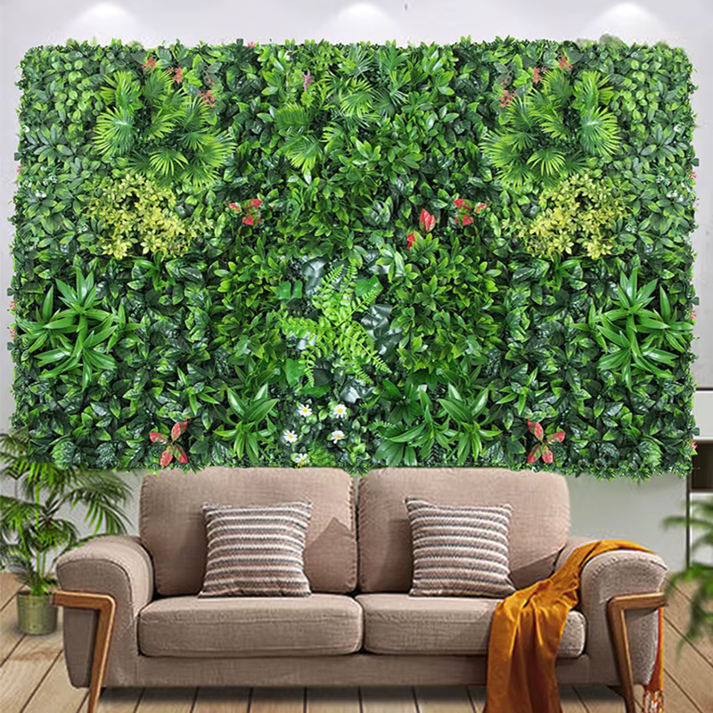 Panneau mural végétal artificiel 3D 50x50CM en plastique pour extérieur