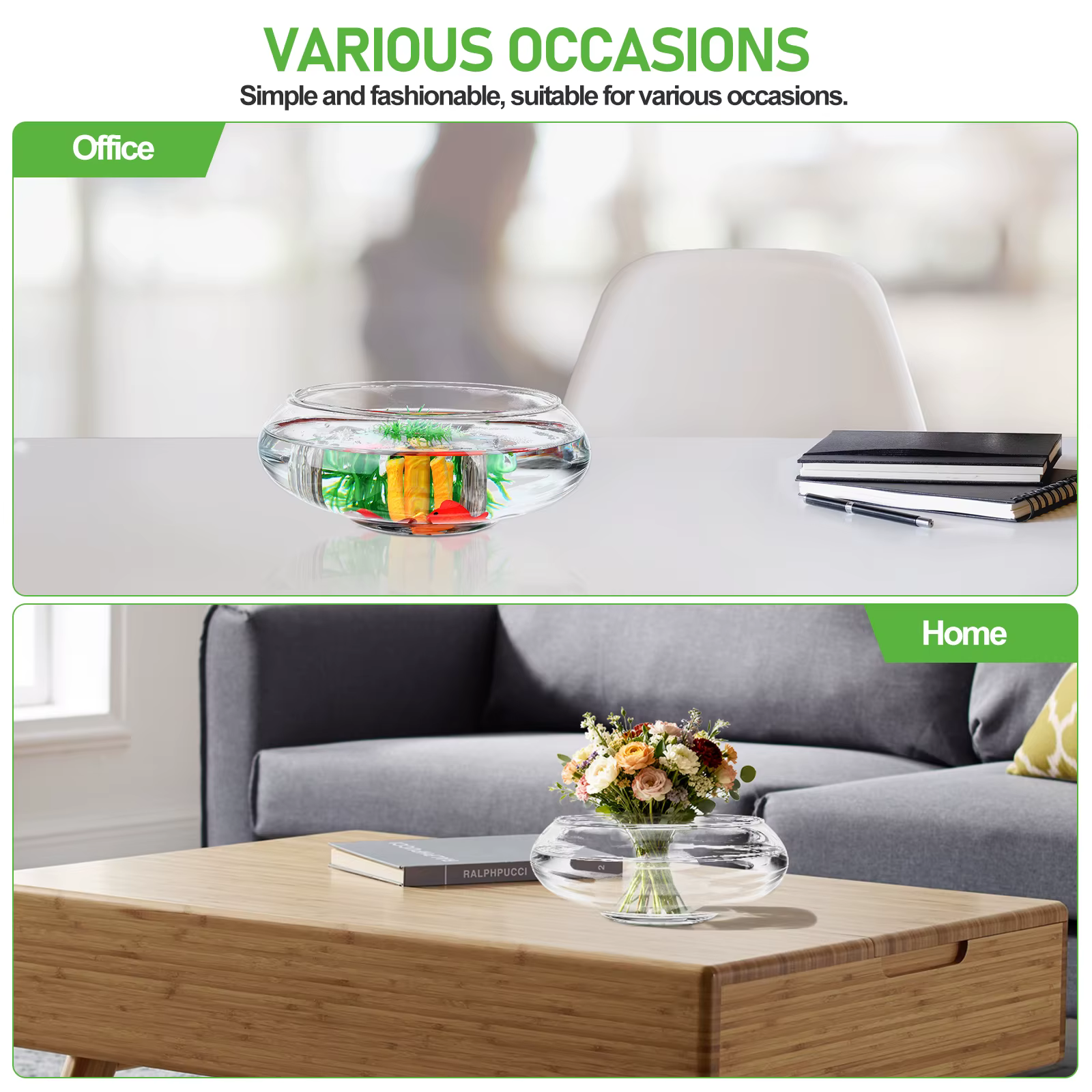 Pot de plante en verre transparent