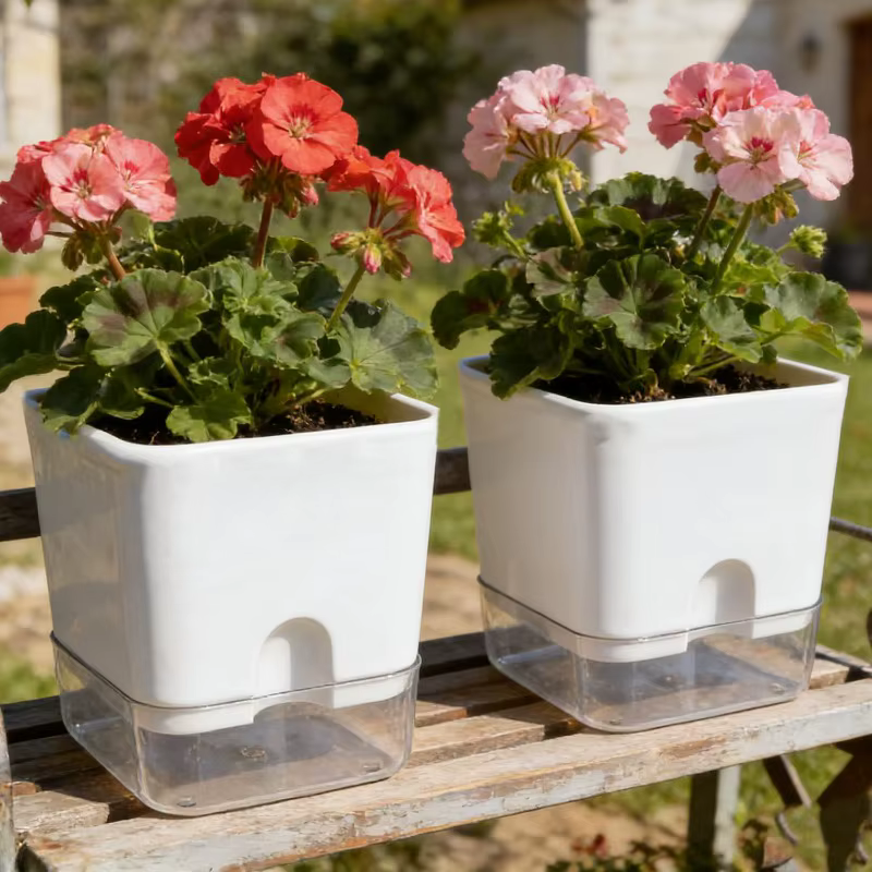 Pot de fleurs auto-arrosant en corde de coton pour culture hors-sol