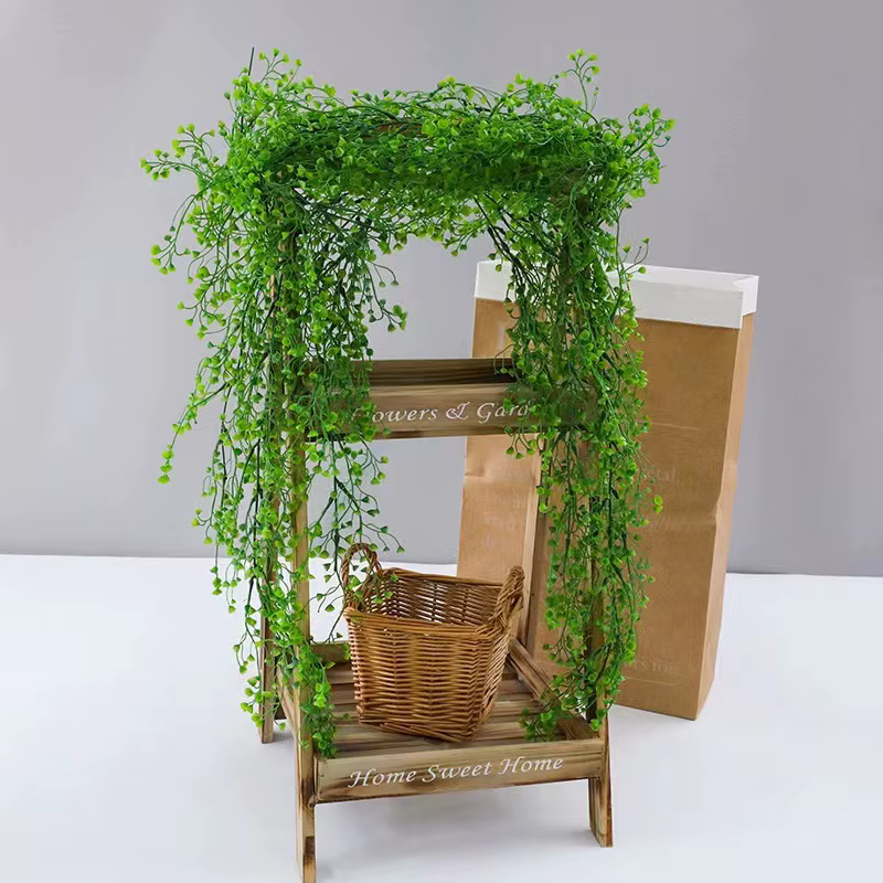 1 pièce de plante grimpante artificielle murale en saule clochette doré