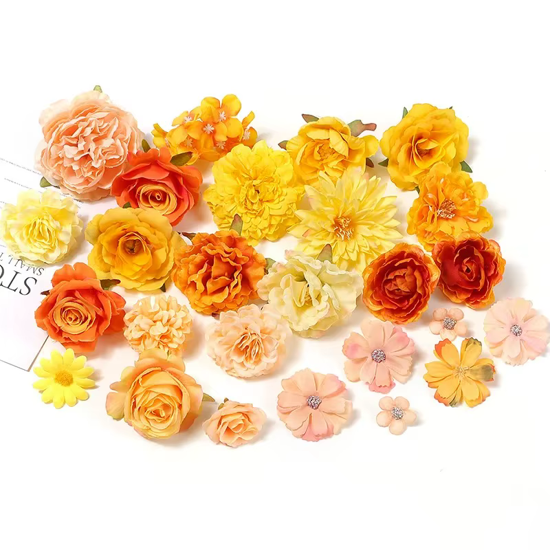 Roses artificielles mélangées Orange