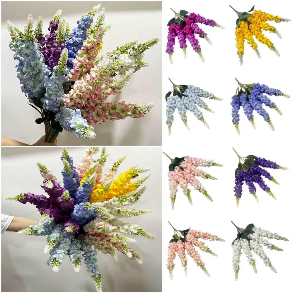 5 tiges de fleurs artificielles de jacinthe