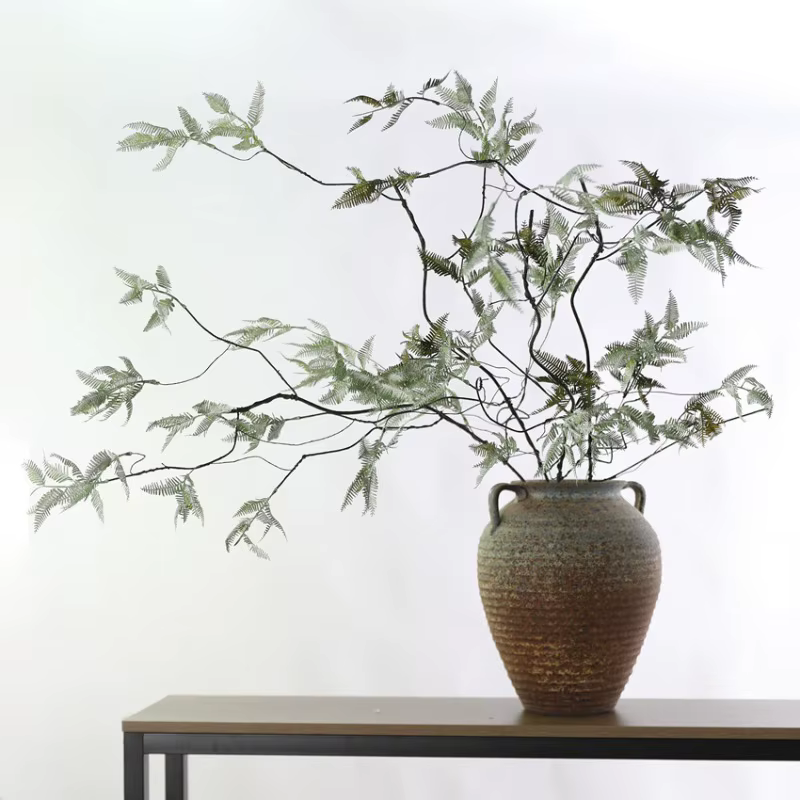 6 pièces de feuilles de fougère artificielles en plastique