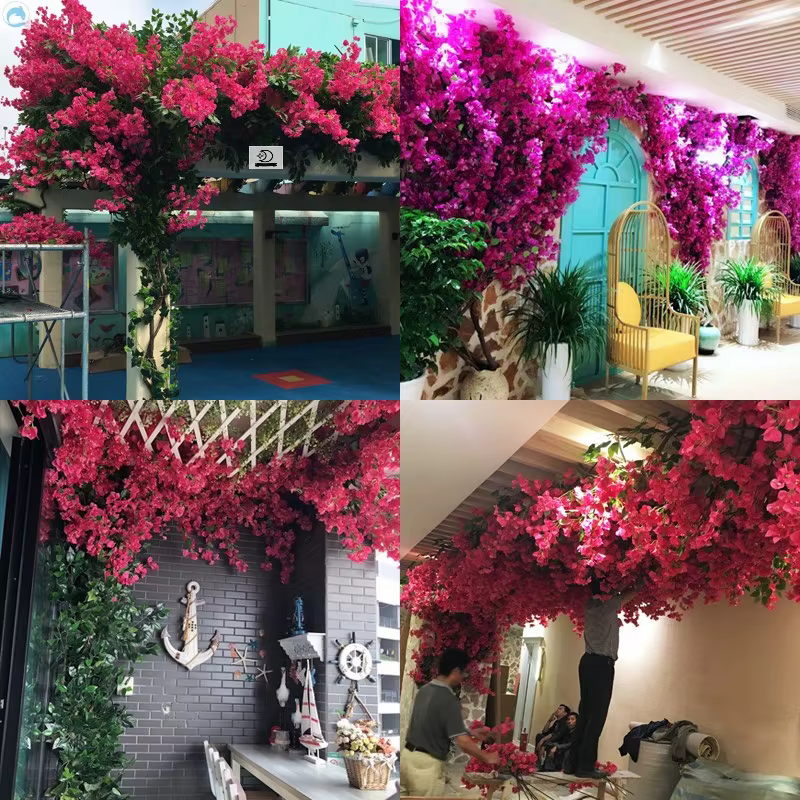 Ensemble d'arbres et de lianes artificiels Bougainvillea