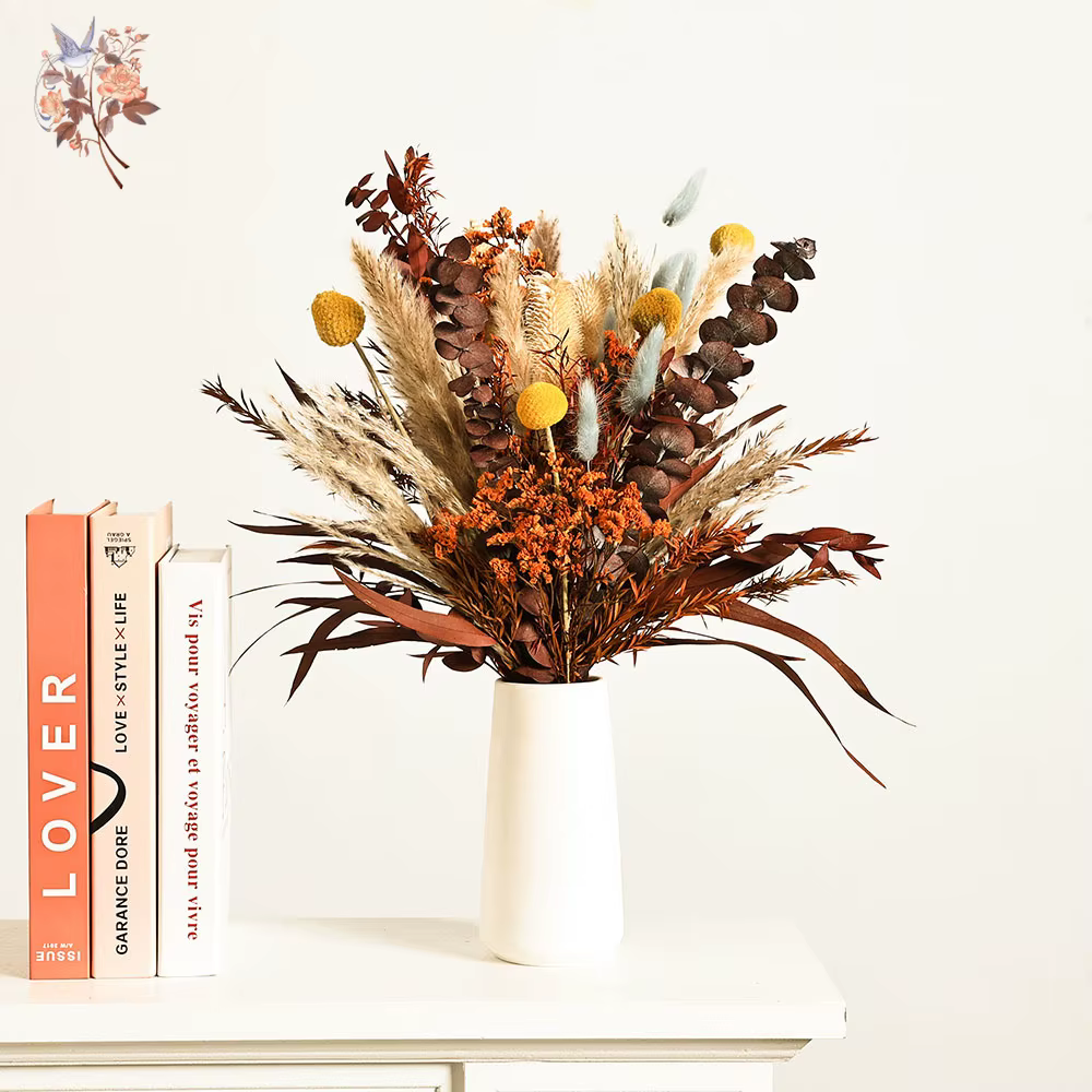Bouquets de Pampas d'eucalyptus Orange