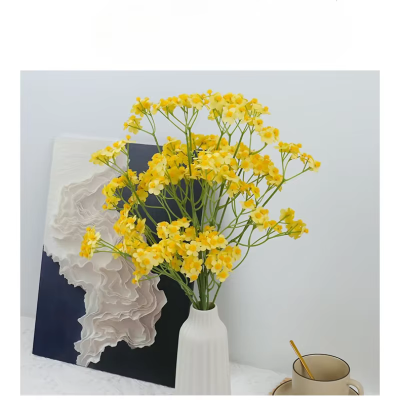 Petite marguerite artificielle plante verte florale soie fausses fleurs centre commercial décoration Simulation camomille automne fleur Orange
