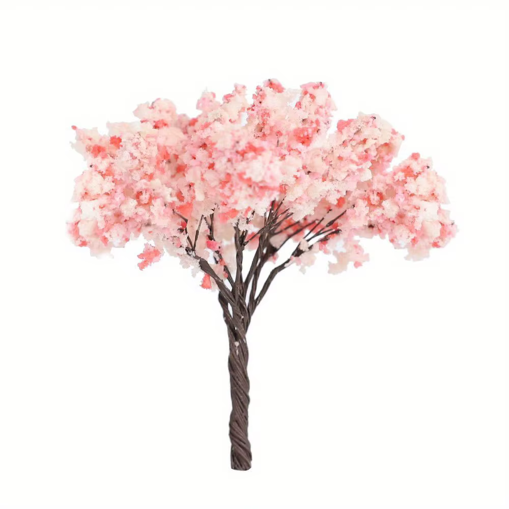 10 pièces 6.5cm Miniature cerisier fleur arbre modèle hauteur 65mm plante Diorama Kits bricolage Table de sable HO chemin de fer scène aménagement accessoires