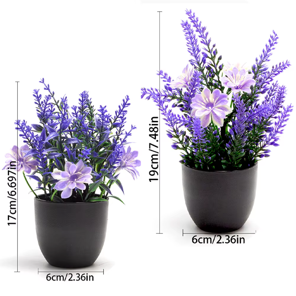 Plantes artificielles de lavande en pot