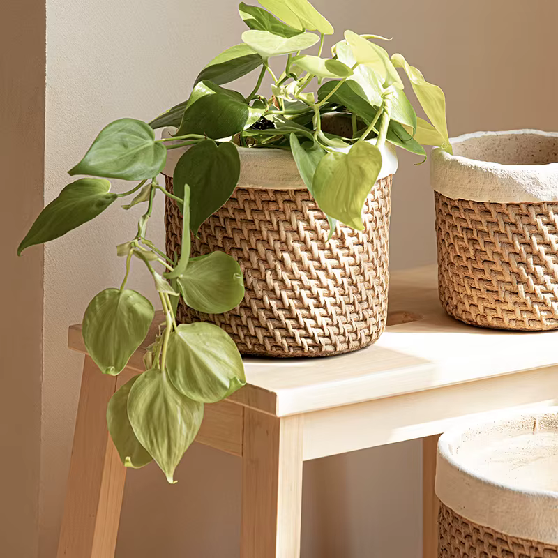 Jardinière tissée en faux ciment