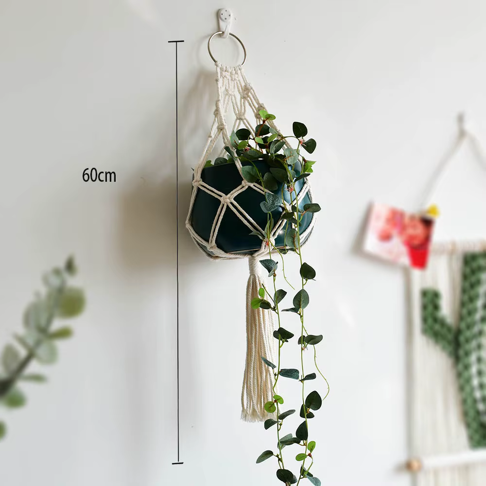 Porte-plante en macramé bohème