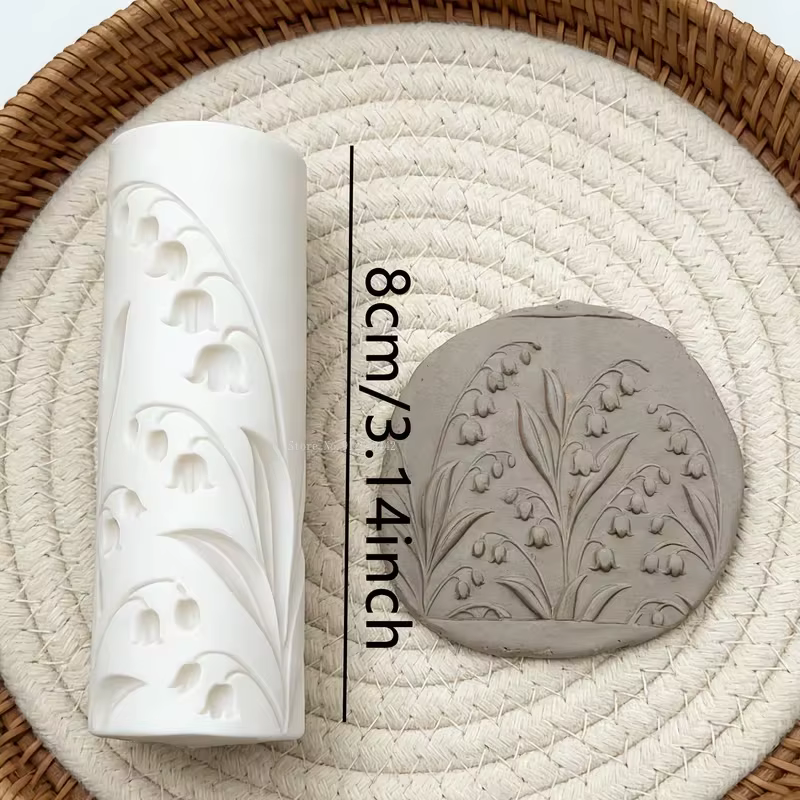 Rouleau de texture florale Muguet pour poterie souple