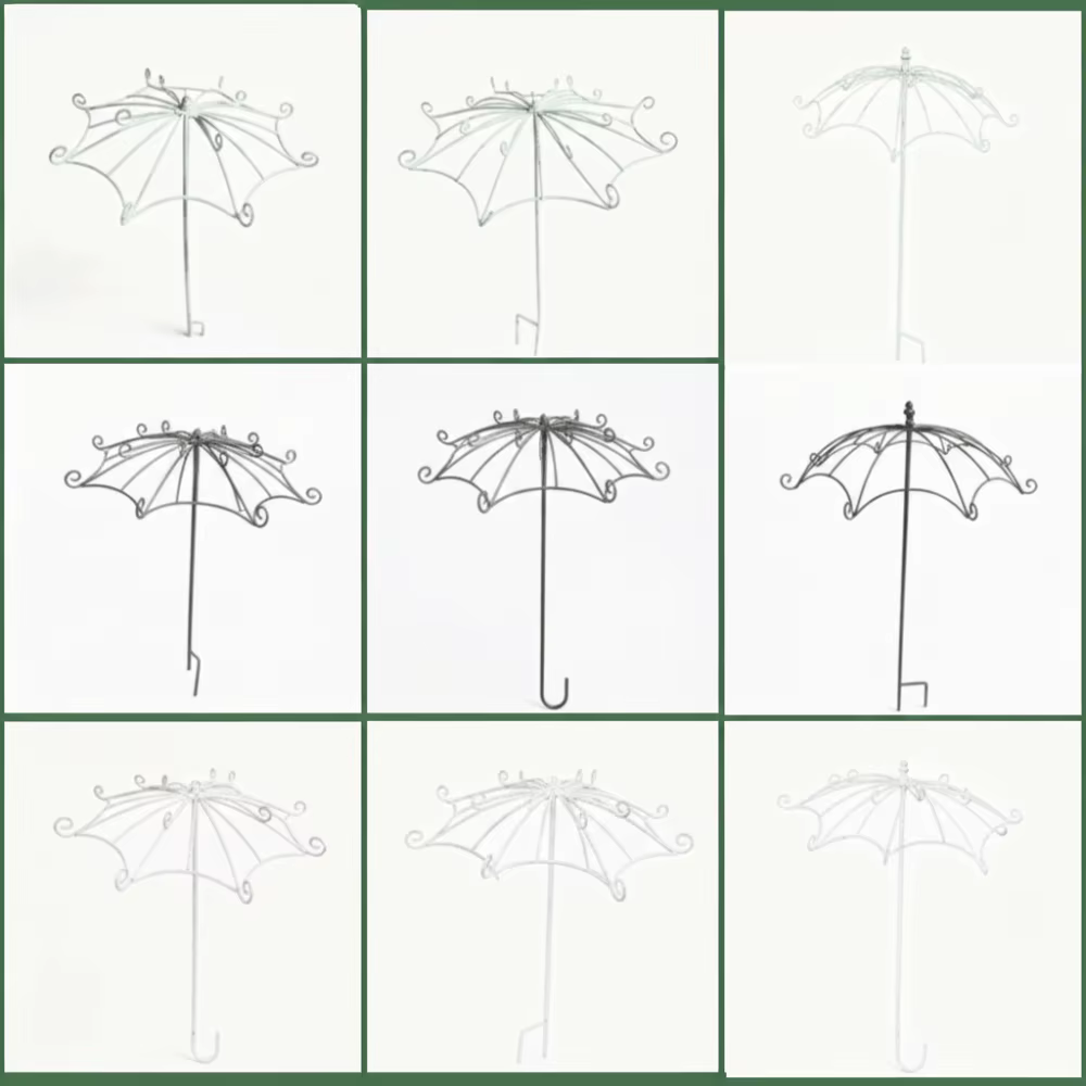 Treillis en forme de parapluie pour arrangement floral, support décoratif ajouré en fer, style rustique, pour plantes grimpantes, jardin de villa