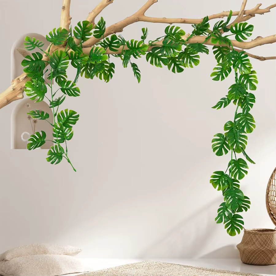 Guirlande de feuilles de Monstera artificielles