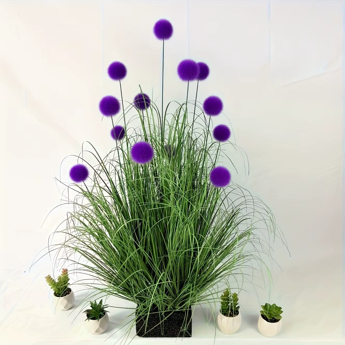 5 plantes artificielles en forme d'herbe bulbeuse violette