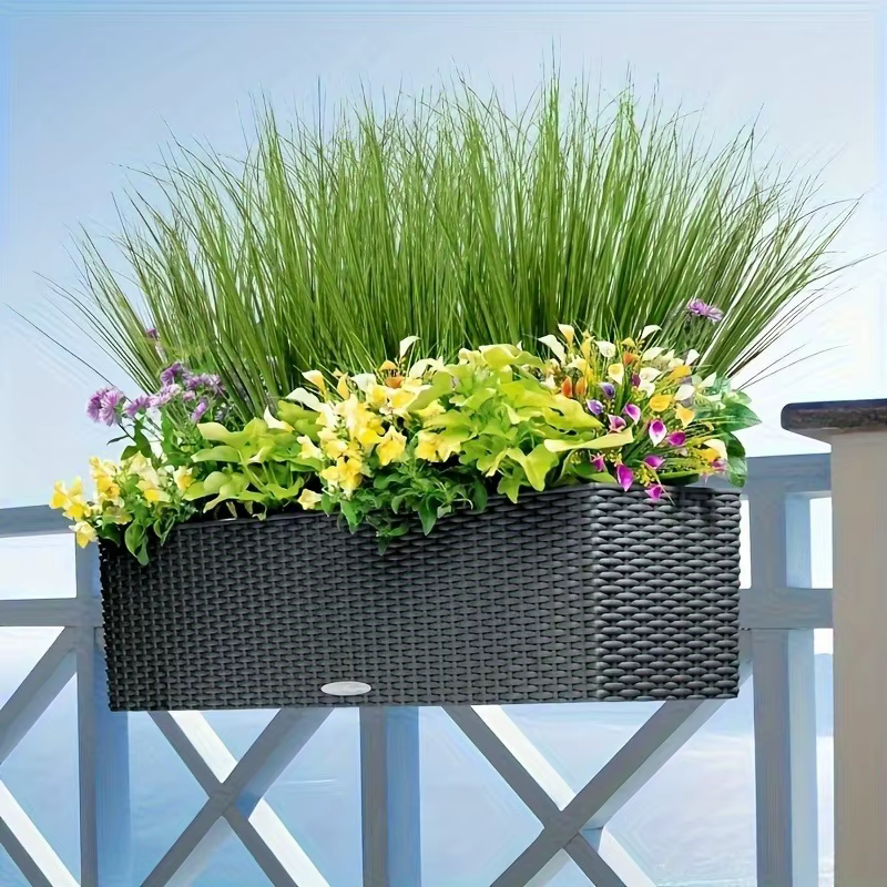 10 plantes vertes artificielles - Herbe d'oignon en résine adaptée à la décoration intérieure/extérieure - Peut être utilisée pour les décorations de mariages et de fêtes