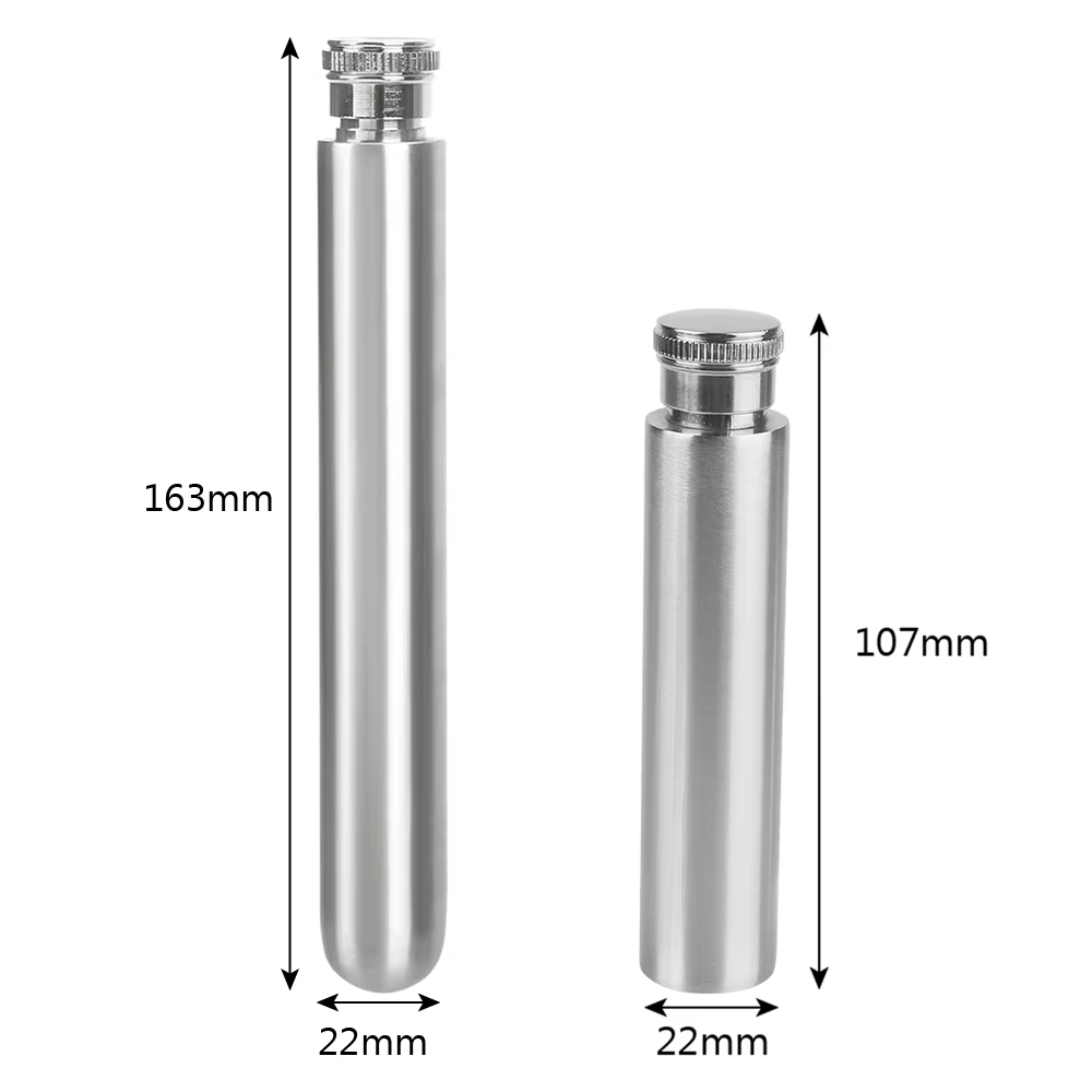Flacons de hanche en acier inoxydable poli à fond rond, 1oz 1.5oz, bouteille de vin tubulaire Portable, Pot de vin, bouteille de whisky