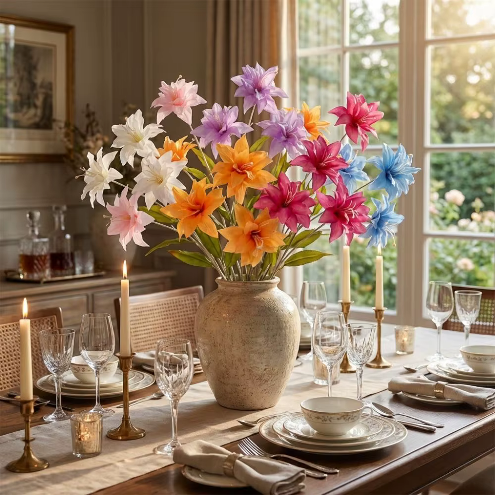 Branche de fleurs artificielles à 3 têtes