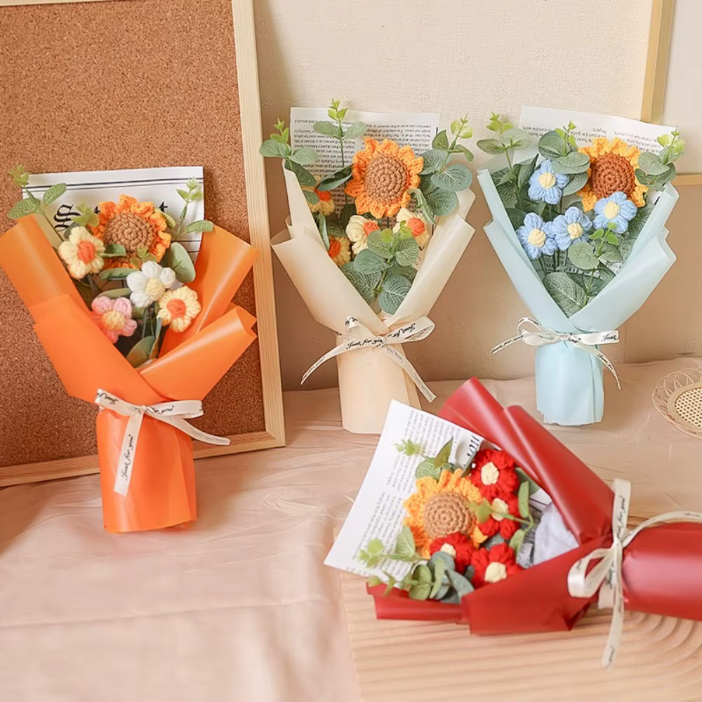 Bouquet de fleurs artificielles au Crochet