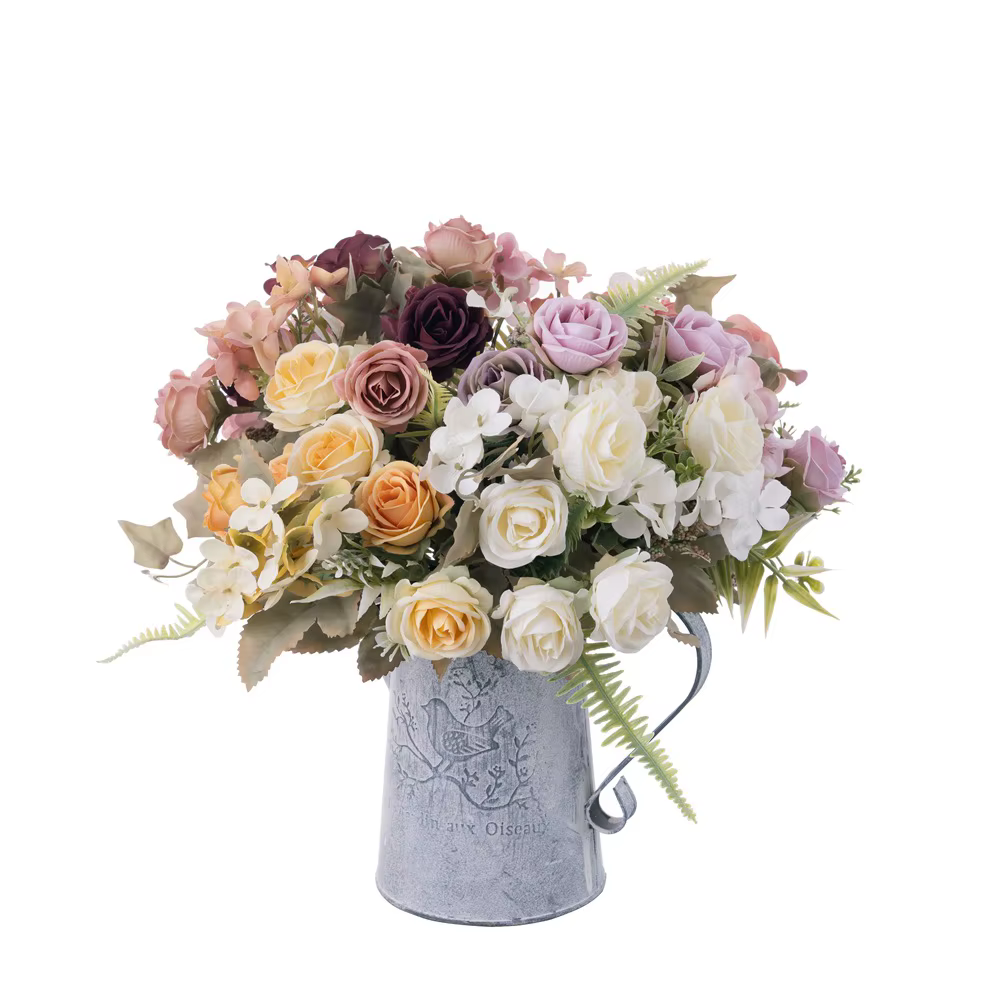 Bouquet de roses artificielles Arthur de 12 pouces