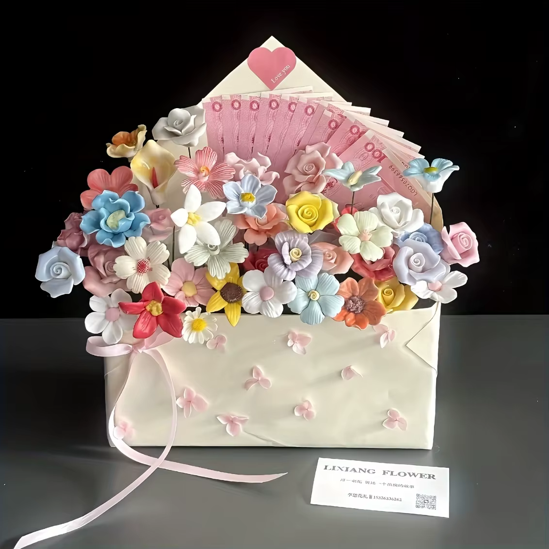 6 Fleurs en Céramique Faite à la Main