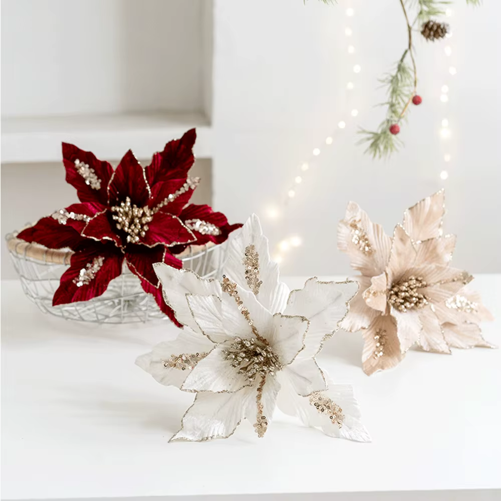 Fleur de Noël artificielle de haute qualité