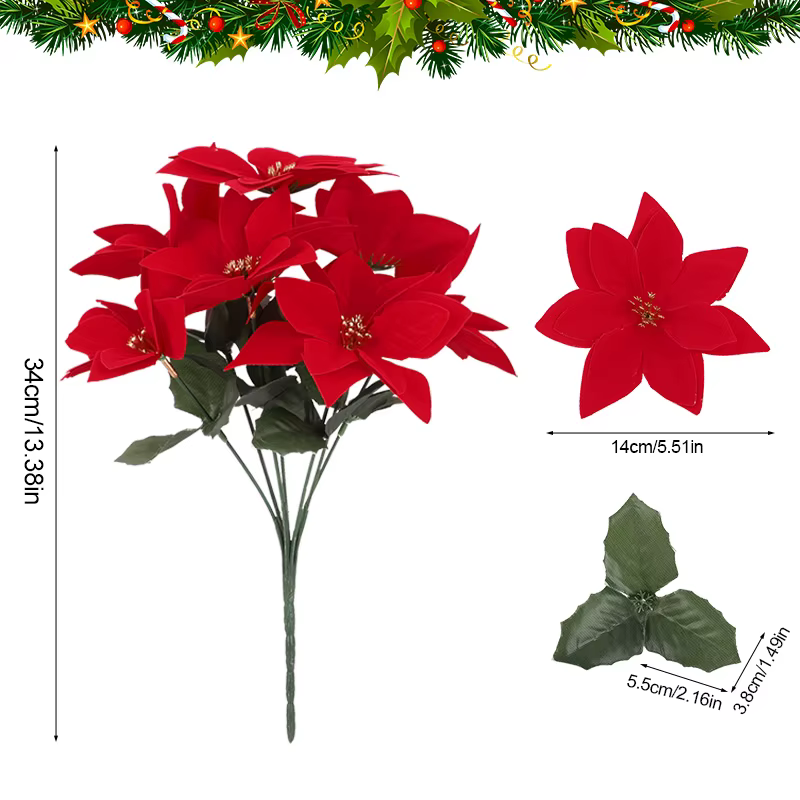 Bouquets de fleurs de noël artificielles
