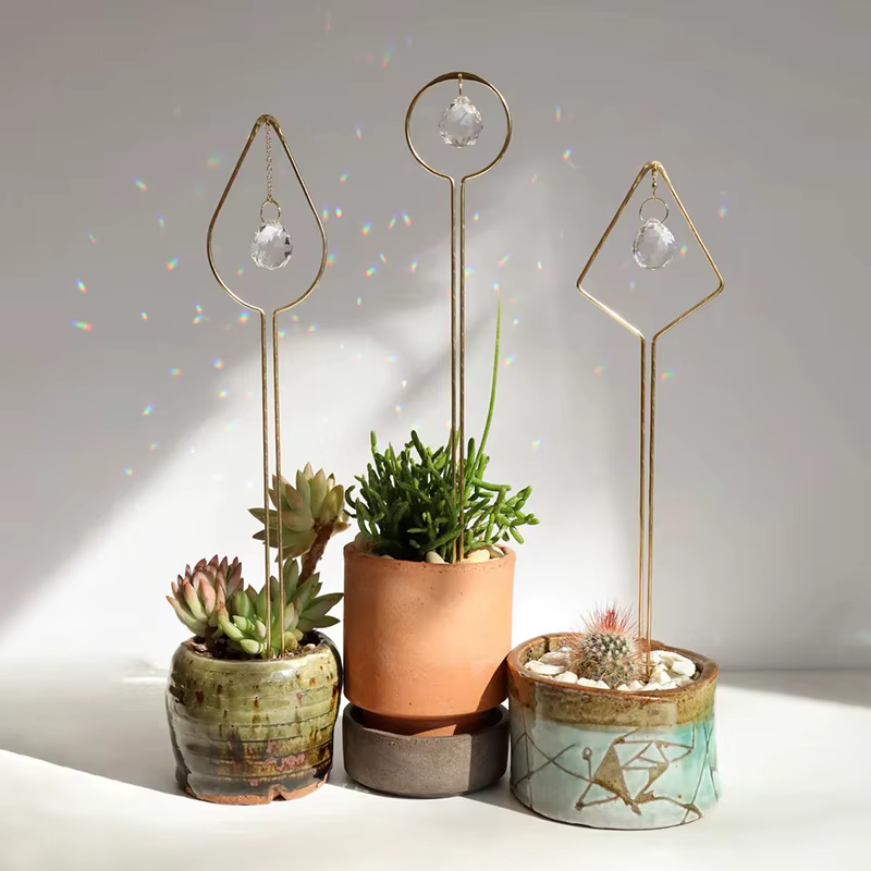 Piquets de plantation en cristal, décoration de jardin, lot de 3