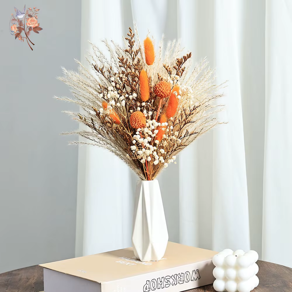 Bouquet de vraies fleurs séchées