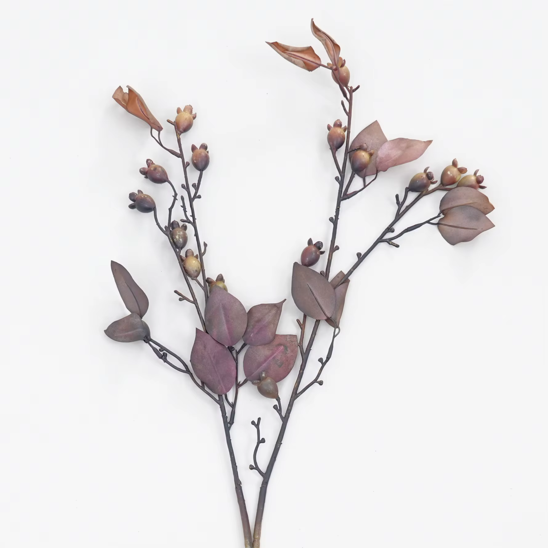 Branche de plante artificielle de baies brunes