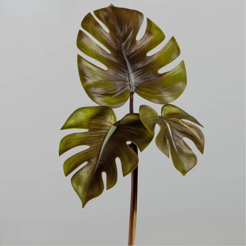 Lot de 5 feuilles de Monstera artificielles en PU