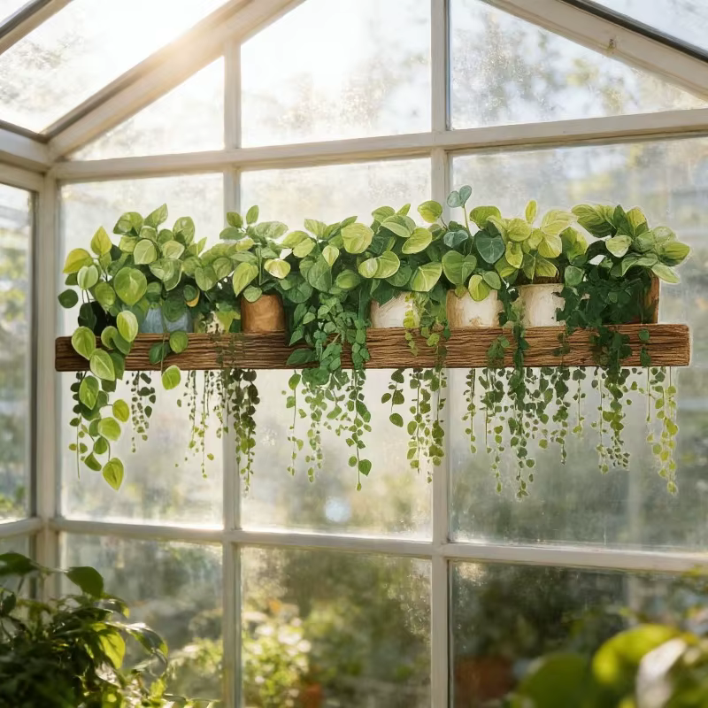 Autocollants muraux en forme de plantes vertes suspendues