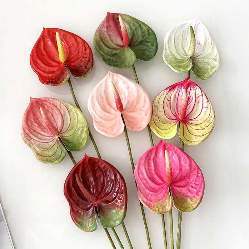 Fleur artificielle impression 3D petite taille simple Anthurium Andraeanum Lind Guanyin Lotus maison mariage conception