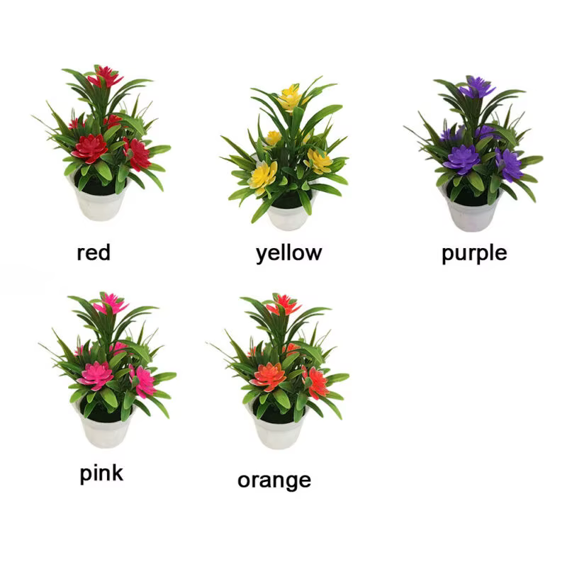 Pot de plantes à fleurs artificielles